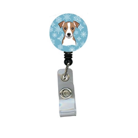 Teacher&Aposs Aid Snowflake Jack Russell Terrier Retractable Badge Reel TE2925688